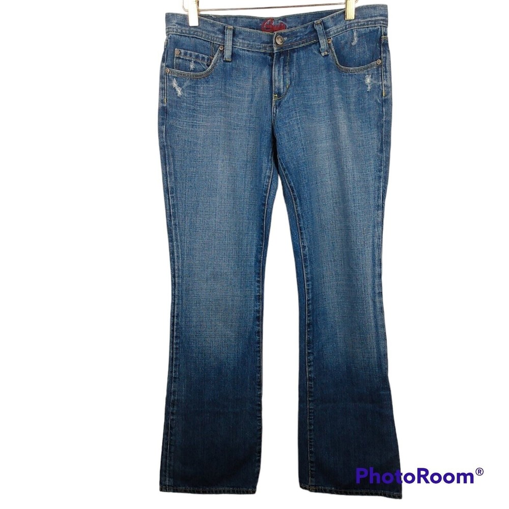 Blue Cult Womens Size 29 Weekender Flare #187 Midrise Blue Jeans Distressed
